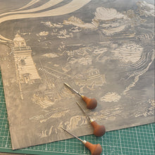 Load image into Gallery viewer, Folkestone to Dover | A1 Limited Edition Linocut Print by Fabia Goff (Pre-Order)