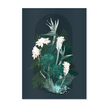 Load image into Gallery viewer, Tropical Bouquet in the Night Art Print