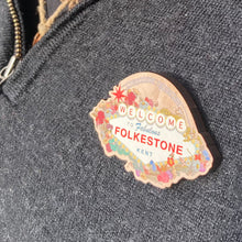 Load image into Gallery viewer, Welcome to Folkestone | Pin | Eco Wooden Badge