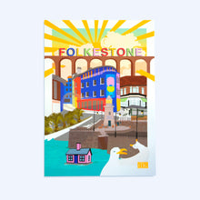 Load image into Gallery viewer, Folkestone Town A3 Giclee Print