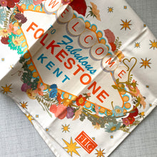Load image into Gallery viewer, Folkestone Sign Tea Towel – A Playful Coastal Tribute
