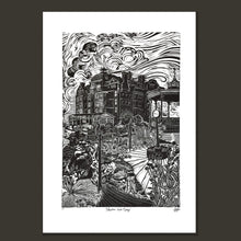 Load image into Gallery viewer, Folkestone West Montage – Limited Edition British Seaside Linocut Print