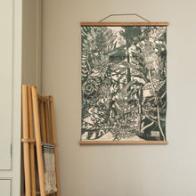 Load image into Gallery viewer, Kentish Hedgerow Birds Linoprint Tea Towel – A Timeless Celebration of Nature