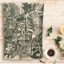 Load image into Gallery viewer, Kentish Hedgerow Birds Linoprint Tea Towel – A Timeless Celebration of Nature