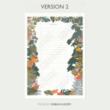 Load image into Gallery viewer, Tropical floral botanical to-do list and planner | download and printable | A4 and A5