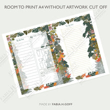 Load image into Gallery viewer, Tropical floral botanical to-do list and planner | download and printable | A4 and A5