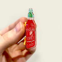 Load image into Gallery viewer, Neurospicy Hot Sauce Pin | Eco recycled acrylic pin badge