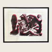Load image into Gallery viewer, Shared Bodies Linocut Print | Limited Edition Artwork by Fabia Goff