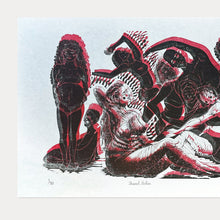 Load image into Gallery viewer, Shared Bodies Linocut Print | Limited Edition Artwork by Fabia Goff