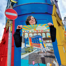 Load image into Gallery viewer, Folkestone Tea Towel Duo – Seaside Charm Meets Local Heritage