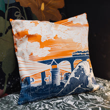 Load image into Gallery viewer, Cotton Cushion Covers - Coastal Line in Orange & Blue