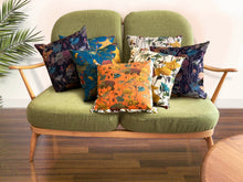 Load image into Gallery viewer, Kentish Garden Petrol Blue Satin Cushion