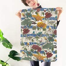 Load image into Gallery viewer, Kentish Garden Lighthouse Blue Tea Towel – Vibrant Florals with a Nautical Twist