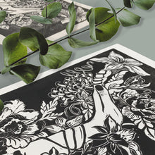 Load image into Gallery viewer, Watch me grow vine Linoprint
