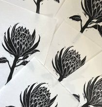 Load image into Gallery viewer, A5 Protea Handcarved Linoprint