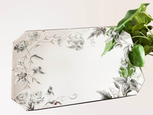 Load image into Gallery viewer, Monotone Hand Painted Floral Mirror