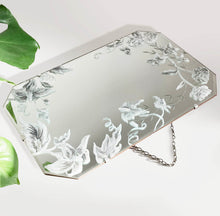 Load image into Gallery viewer, Monotone Hand Painted Floral Mirror
