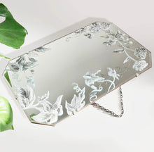 Load image into Gallery viewer, Monotone Hand Painted Floral Mirror