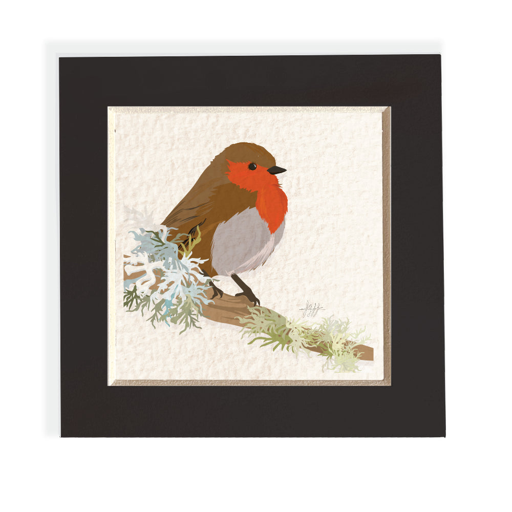 Mini mounted giclee print - Robin - Desk Decor