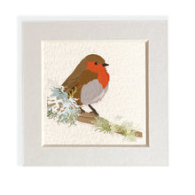 Load image into Gallery viewer, Mini mounted giclee print - Robin - Desk Decor
