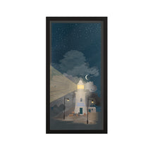 Load image into Gallery viewer, Seaside Lighthouse at Night | Long and narrow | Giclee Print
