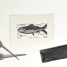 Load image into Gallery viewer, Single Sardine | A6 Linoprint
