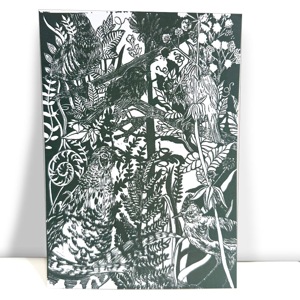 A5 Five birds foraging