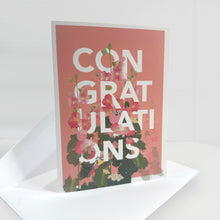 Load image into Gallery viewer, Congraulations Hollyhock &amp; Butterflies Card | A6
