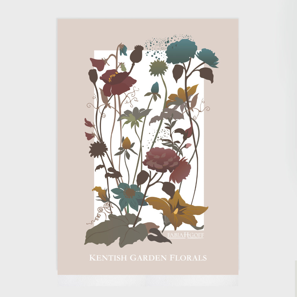 A3 'Kentish Garden' Giclee Print against White