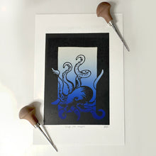 Load image into Gallery viewer, Deep Sea Octopus Linoprint

