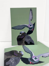 Load image into Gallery viewer, A5 Pigeon Print on Sage Green
