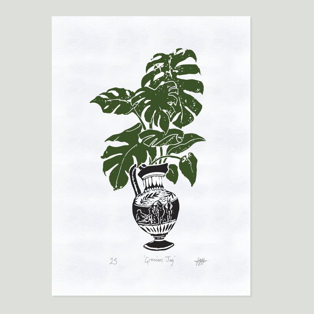 Grecian Jug Linoprint | A3