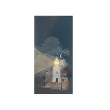 Load image into Gallery viewer, Seaside Lighthouse at Night | Long and narrow | Giclee Print
