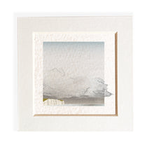 Load image into Gallery viewer, Mini mounted giclee print - Rainy Dover Cliffs - Desk Decor
