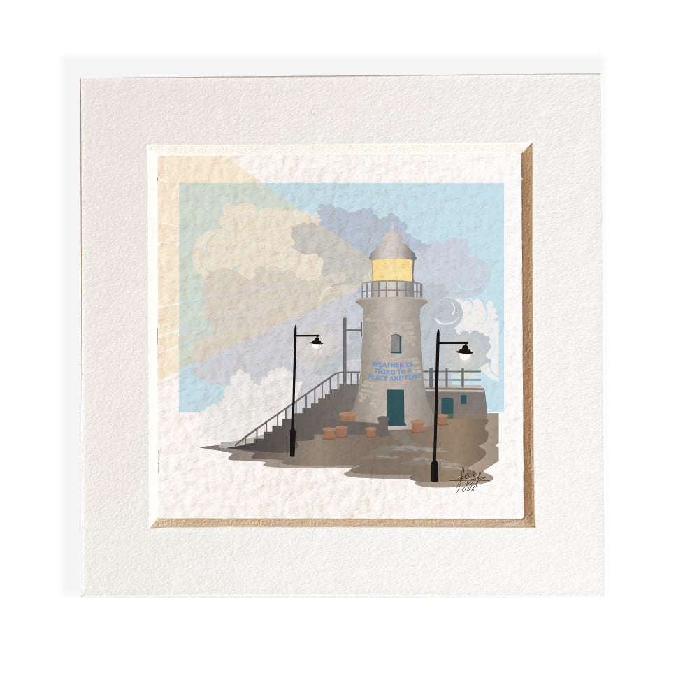 Mini mounted giclee print - Lighthouse (Daytime) - Desk Decor