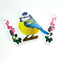 Load image into Gallery viewer, Bluetit &amp; Hollyhock Vinyl Stickers | Pack of 3
