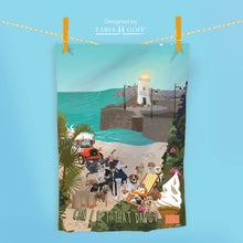 Load image into Gallery viewer, Folkestone Dawg Beach Tea Towel – A Coastal-Inspired Statement Piece
