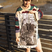 Load image into Gallery viewer, Folkestone West Montage Tea Towel | Coastal Artwork by Fabia Goff
