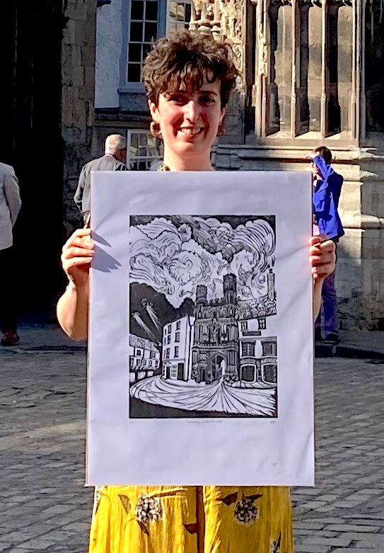 Canterbury Cathedral Christchurch Gate – Limited Edition Linocut Linoprint
