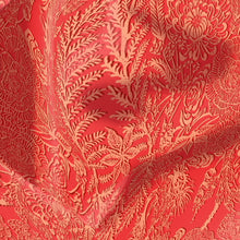 Load image into Gallery viewer, Crimson Garden – Botanical Linocut Silk Scarf (90 x 90cm)
