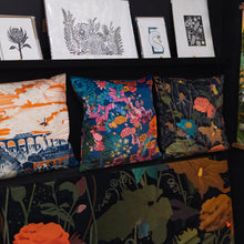 Load image into Gallery viewer, Velvet Cushion Covers - Tropical flowers meander
