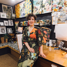 Load image into Gallery viewer, Retro Green &amp; Mustard Teatowel
