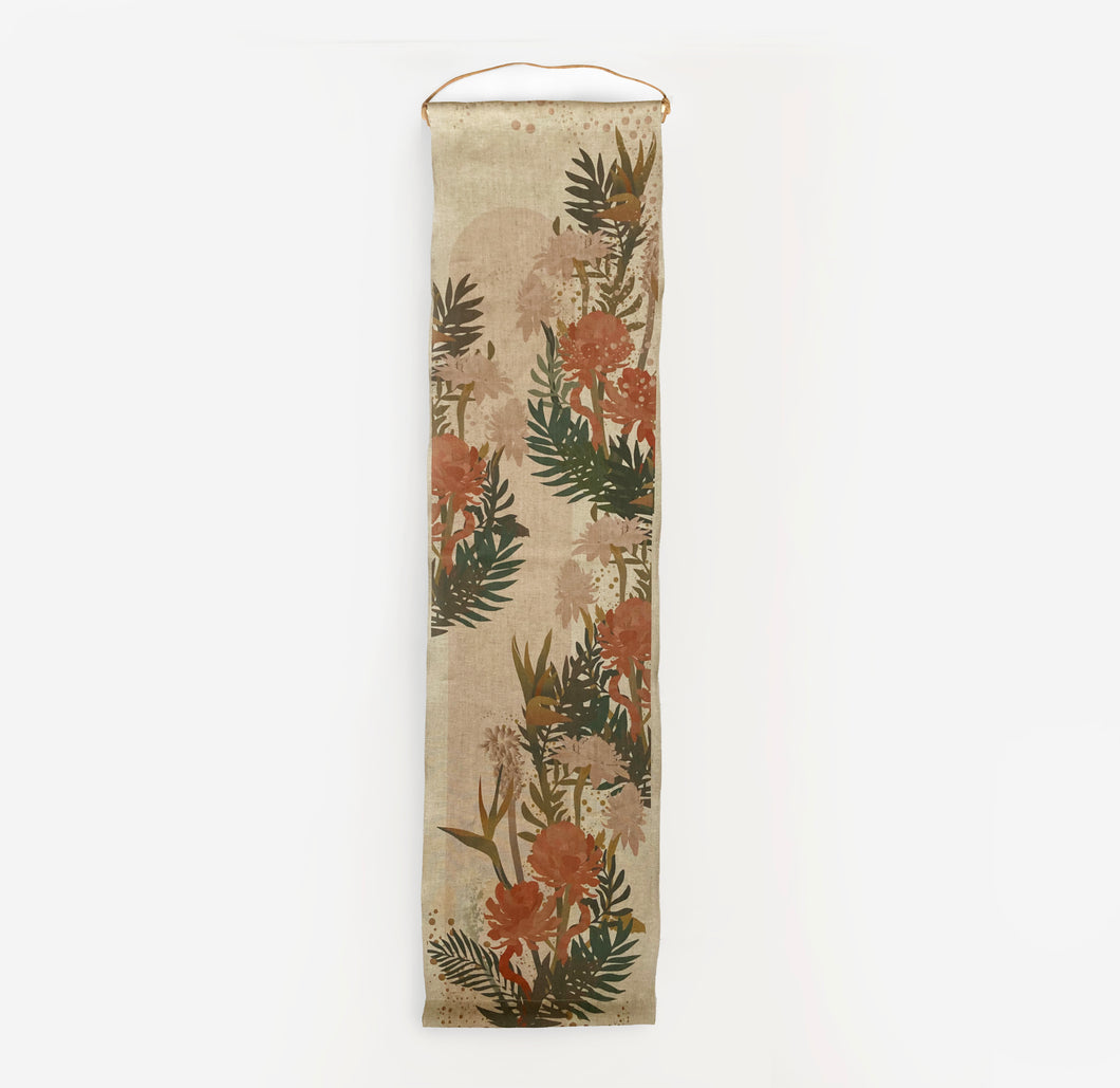 Tropical Meadow in Soft Blush Pink Wall Hanging