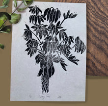 Load image into Gallery viewer, Papaya Tree Linoprint
