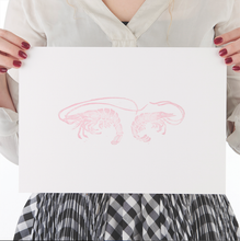 Load image into Gallery viewer, Pink Prawns Linoprint
