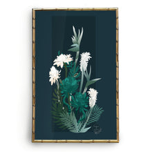 Load image into Gallery viewer, Tropical Bouquet in the Night Art Print
